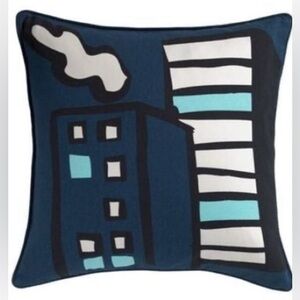 IKEA Gitte Abstract Blue and Black Decorative Pillow Cover